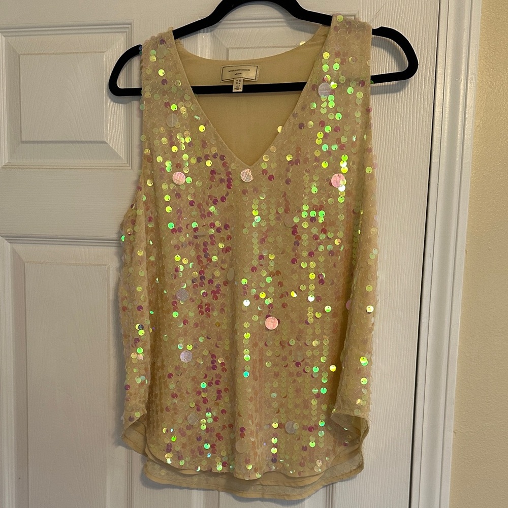 Moulinette Soeurs Cream Sequin Blouse